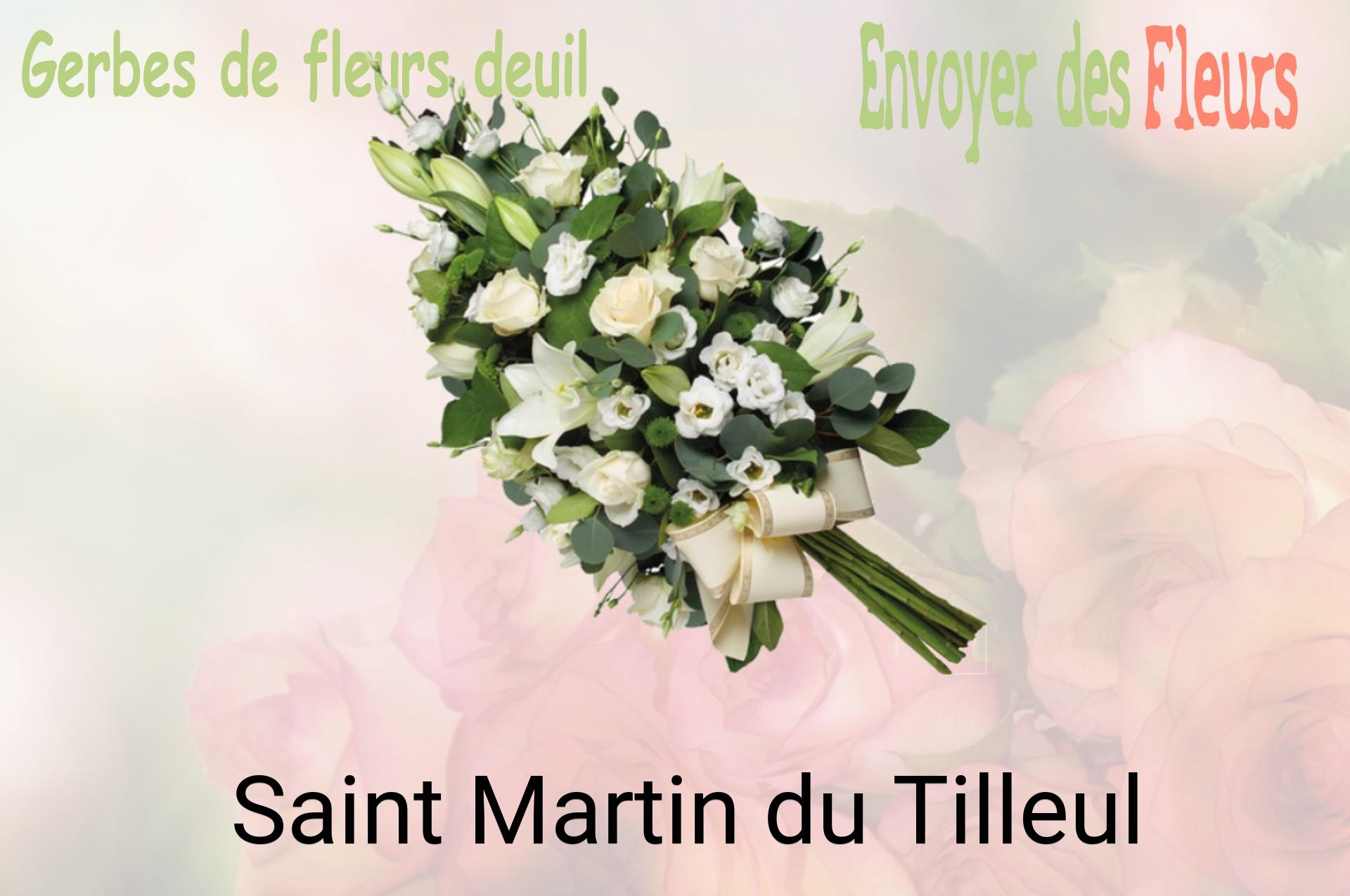 Gerbe de fleurs de deuil livrée à Saint-Martin-du-Tilleul